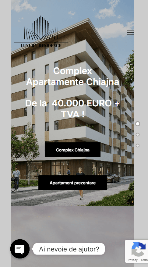 Luxury Residence: Site construit în jurul fotografiei, pentru un complex rezidențial de lux.