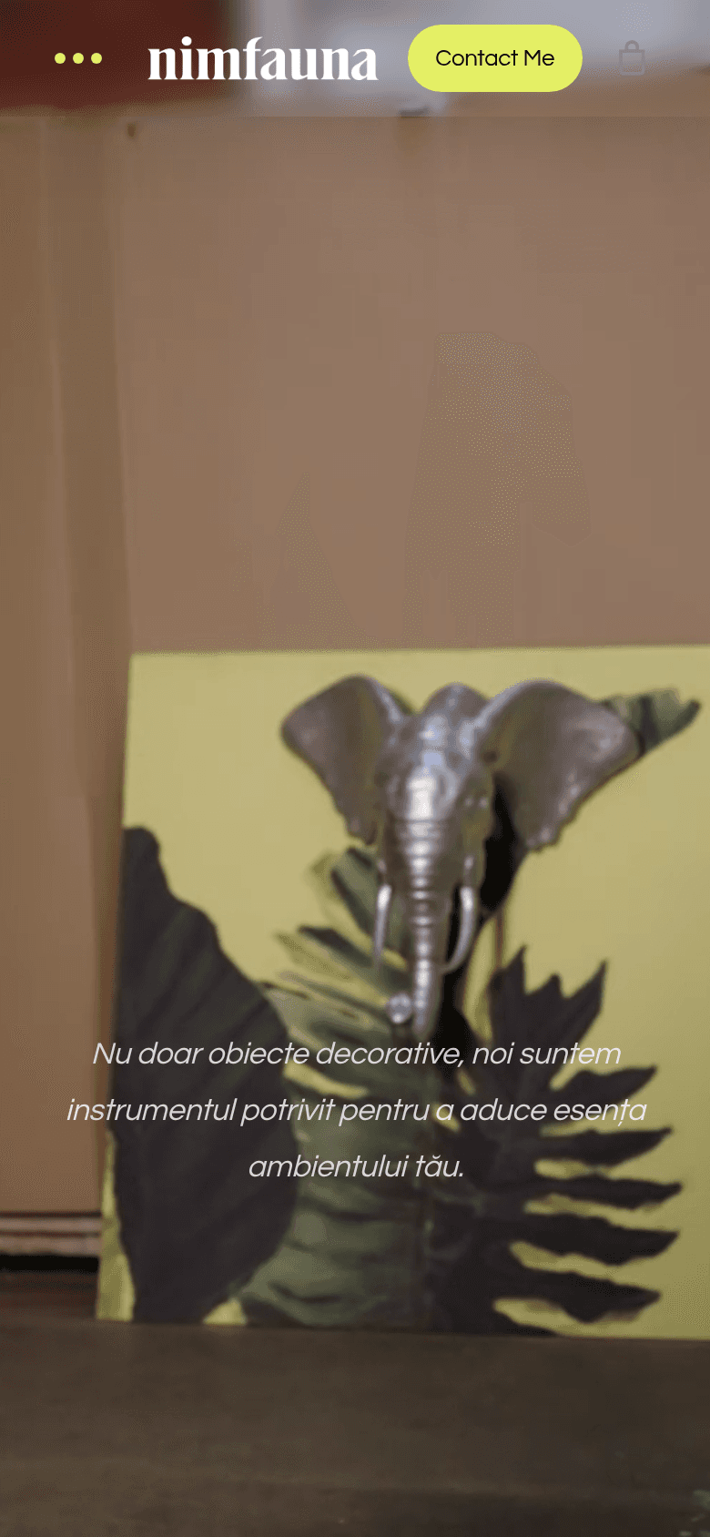 Nimfauna: Site pentru un studio de obiecte de interior printate 3D, personalizate și biodegradabile.