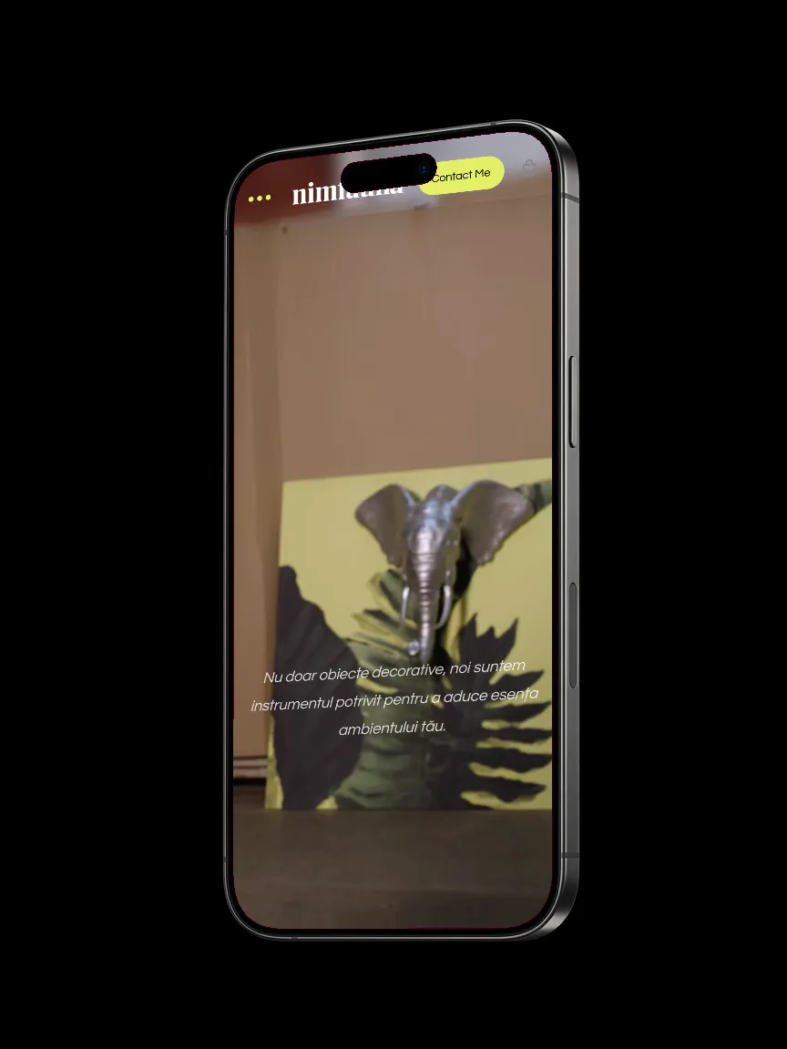 Nimfauna: Site pentru un studio de obiecte de interior printate 3D, personalizate și biodegradabile.